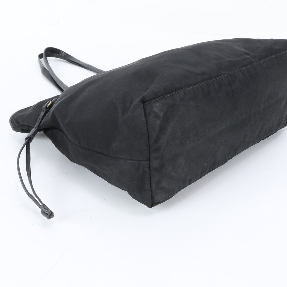 Prada Tessuto Nylon Leather Tote Bag Shoulder Hand Black — view 5