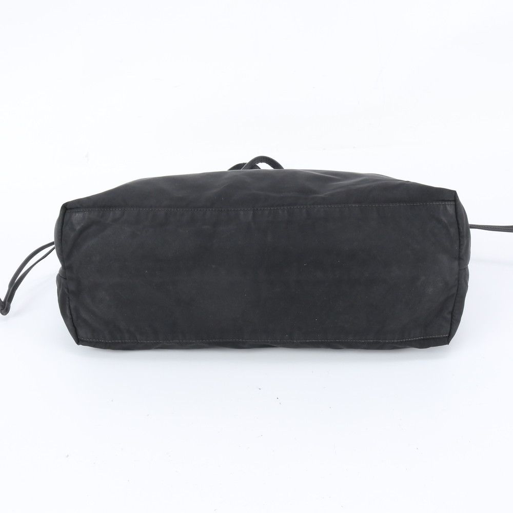Prada Tessuto Nylon Leather Tote Bag Shoulder Hand Black — view 6