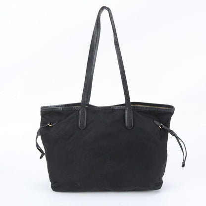 Prada Tessuto Nylon Leather Tote Bag Shoulder Hand Black — view 3