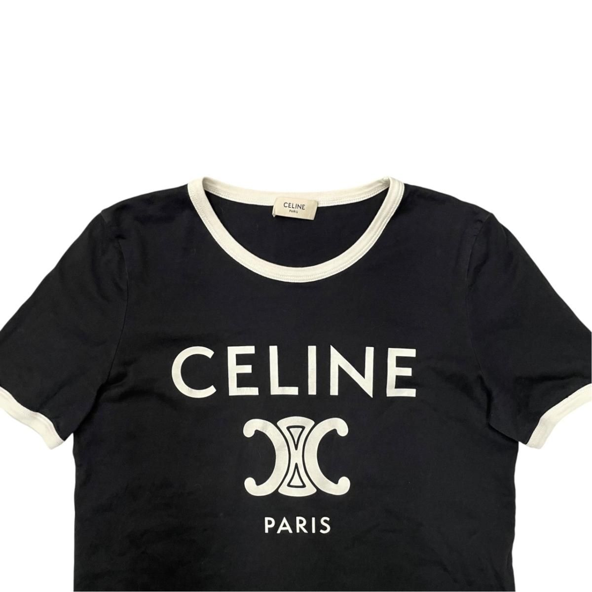 Celine T-Shirt Triomphe Printed Classic Cotton Jersey — view 3