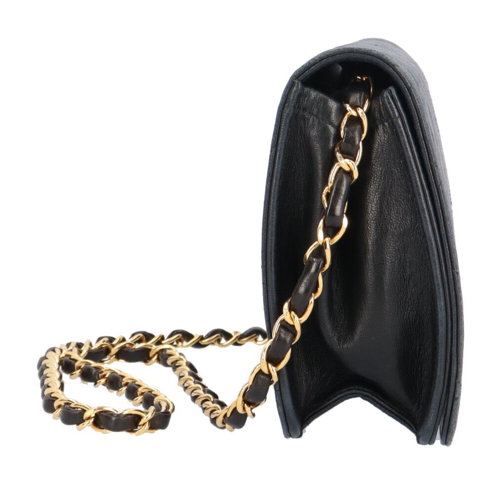 Chanel Quilted Shoulder Bag Lambskin Black — view 4
