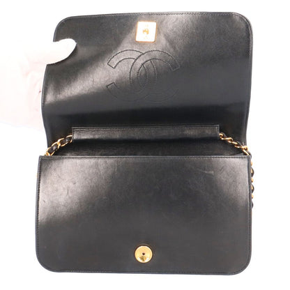 Chanel Quilted Shoulder Bag Lambskin Black — view 8