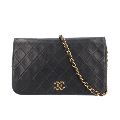 Chanel Quilted Shoulder Bag Lambskin Black