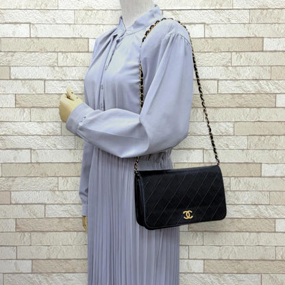Chanel Quilted Shoulder Bag Lambskin Black — view 2