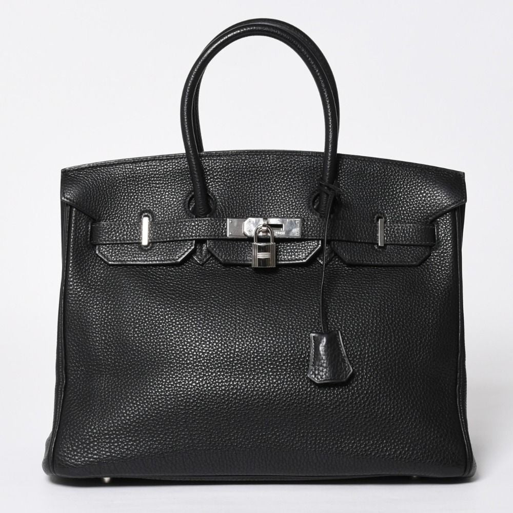 Hermes Birkin 35 Black Silver Togo Handbag
