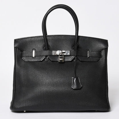 Hermes Birkin 35 Black Silver Togo Handbag