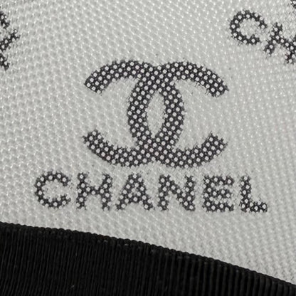 Chanel CC Logo Leather Use Mesh Espadrilles Slip-on White Black — view 8