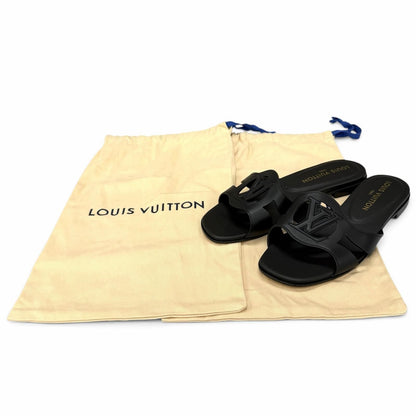 Louis Vuitton LV Isola Mules Leather Sandals Black IT — view 2