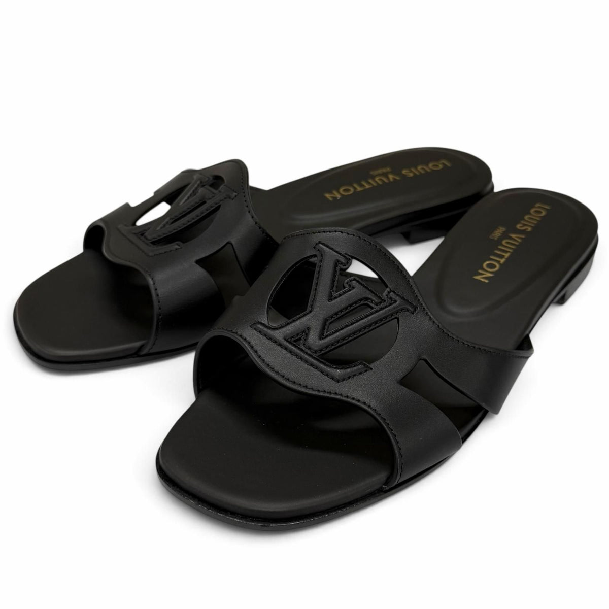 Louis Vuitton LV Isola Mules Leather Sandals Black IT