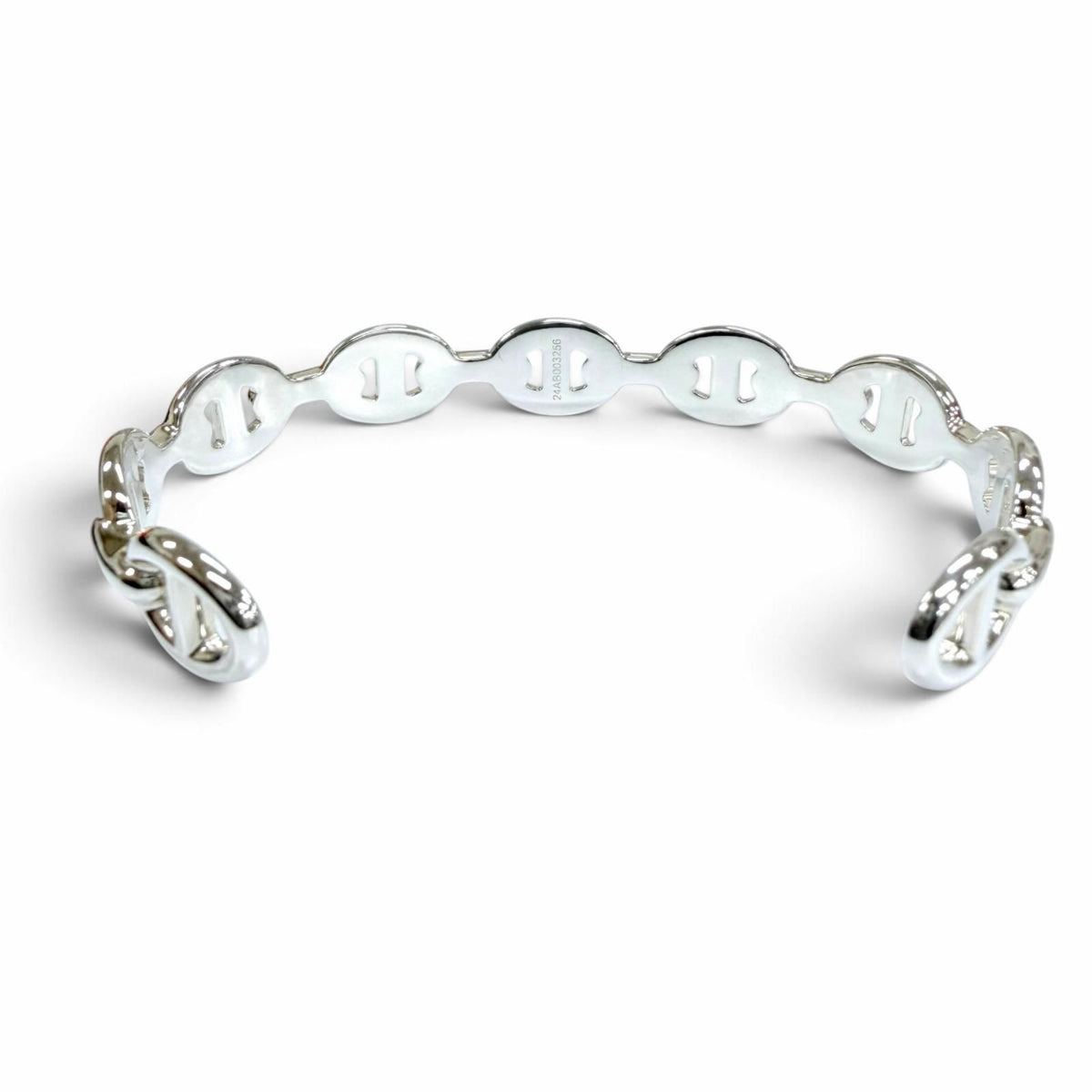 Hermes Chaine D'ancre Enchainee with Cross Bracelet Bangle Silver — view 4