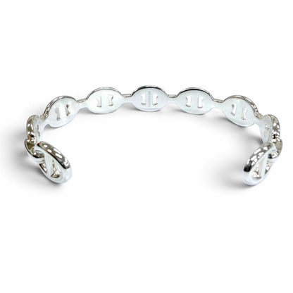 Hermes Chaine D'ancre Enchainee with Cross Bracelet Bangle Silver — view 4