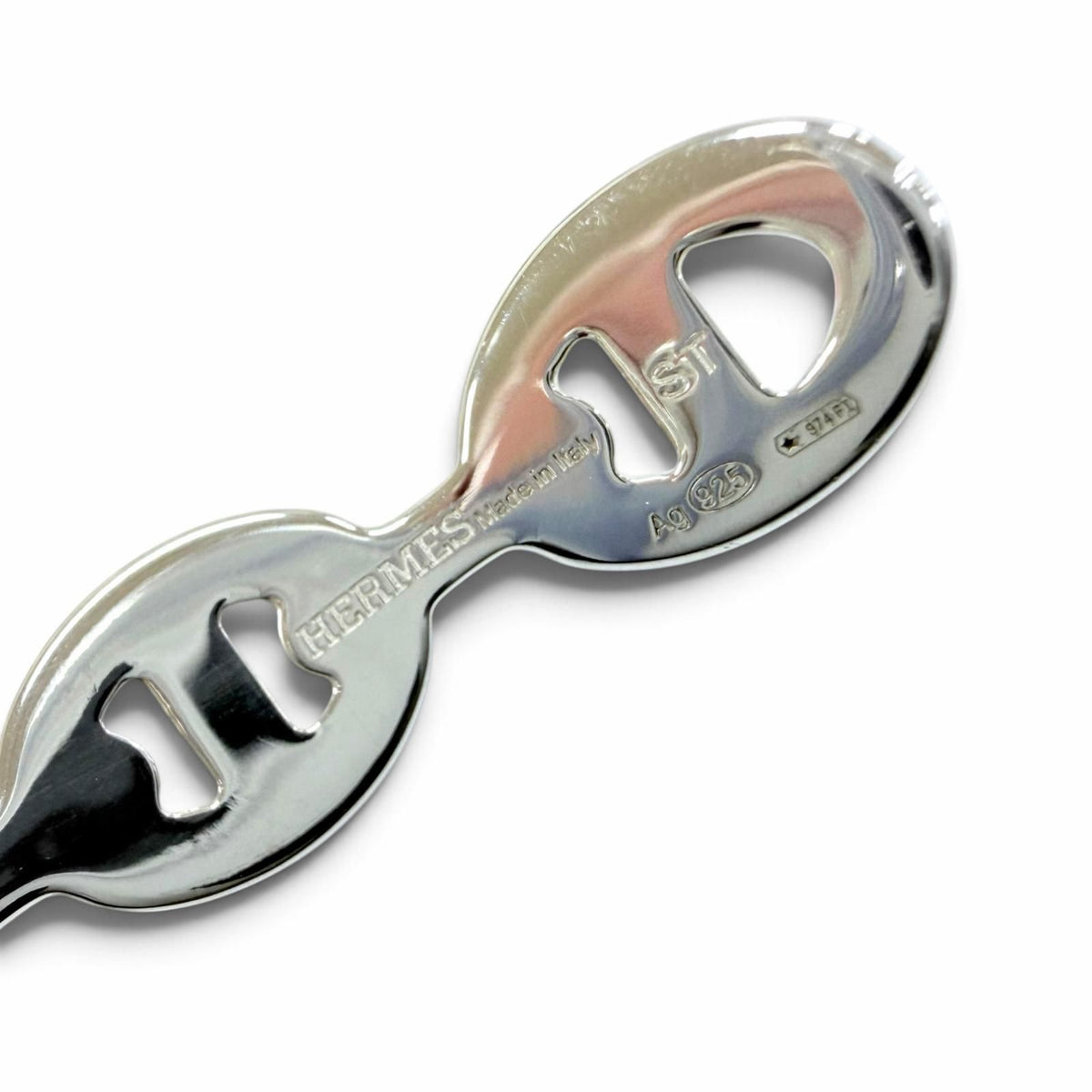 Hermes Chaine D'ancre Enchainee with Cross Bracelet Bangle Silver — view 5