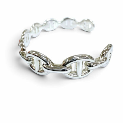 Hermes Chaine D'ancre Enchainee with Cross Bracelet Bangle Silver — view 3