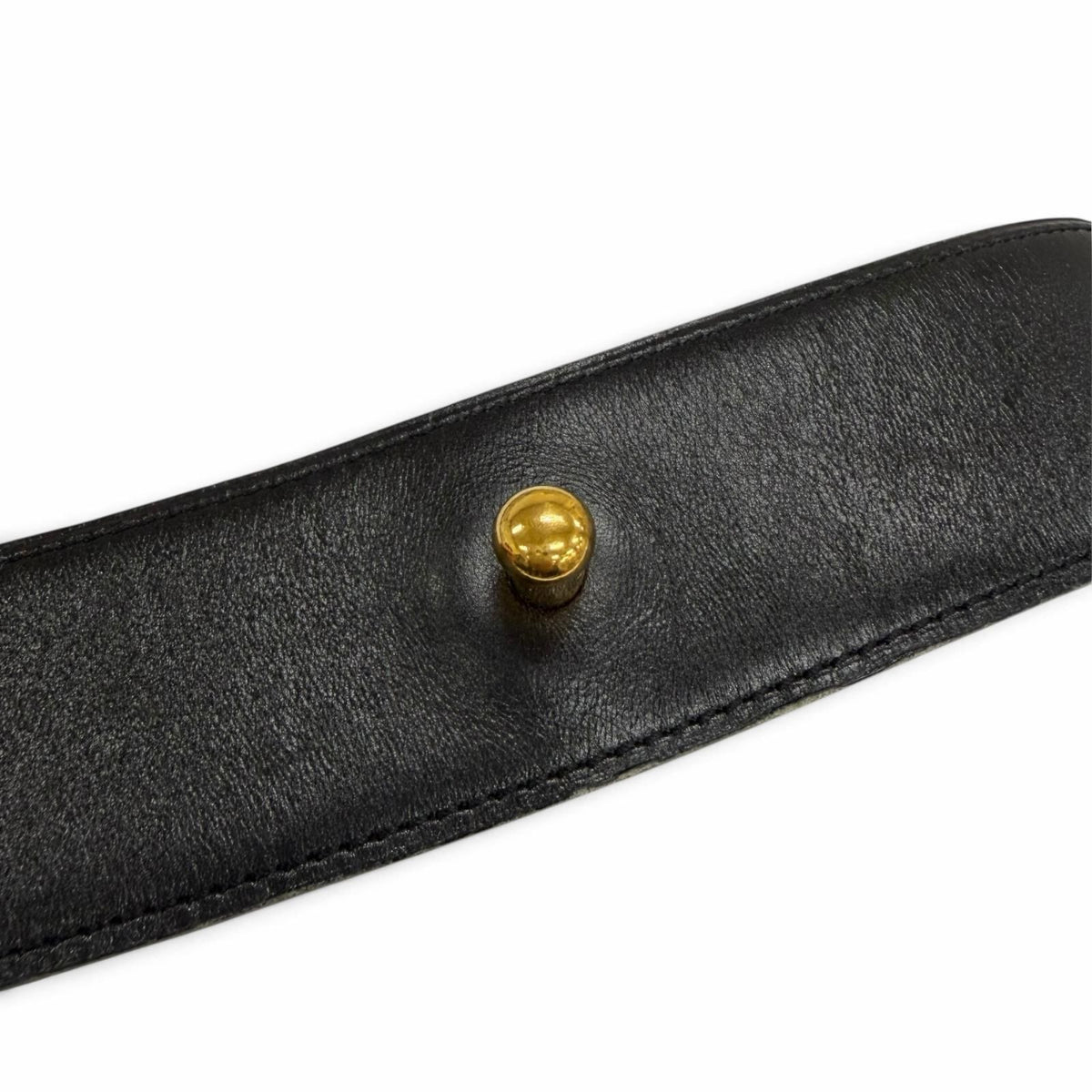 Hermes Vintage Leather Gold Buckle Belt Black 75 — view 6