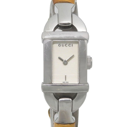 Gucci Bamboo Stainless Steel Quartz Analog Display White Dial Watch