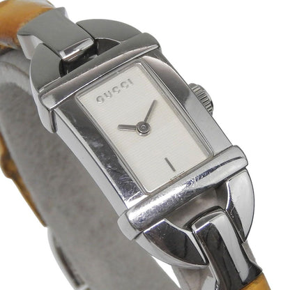 Gucci Bamboo Stainless Steel Quartz Analog Display White Dial Watch — view 3