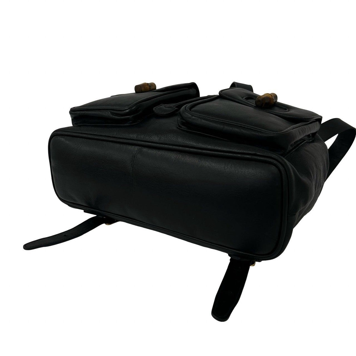 Gucci Vintage Bamboo Leather Backpack Black — view 8