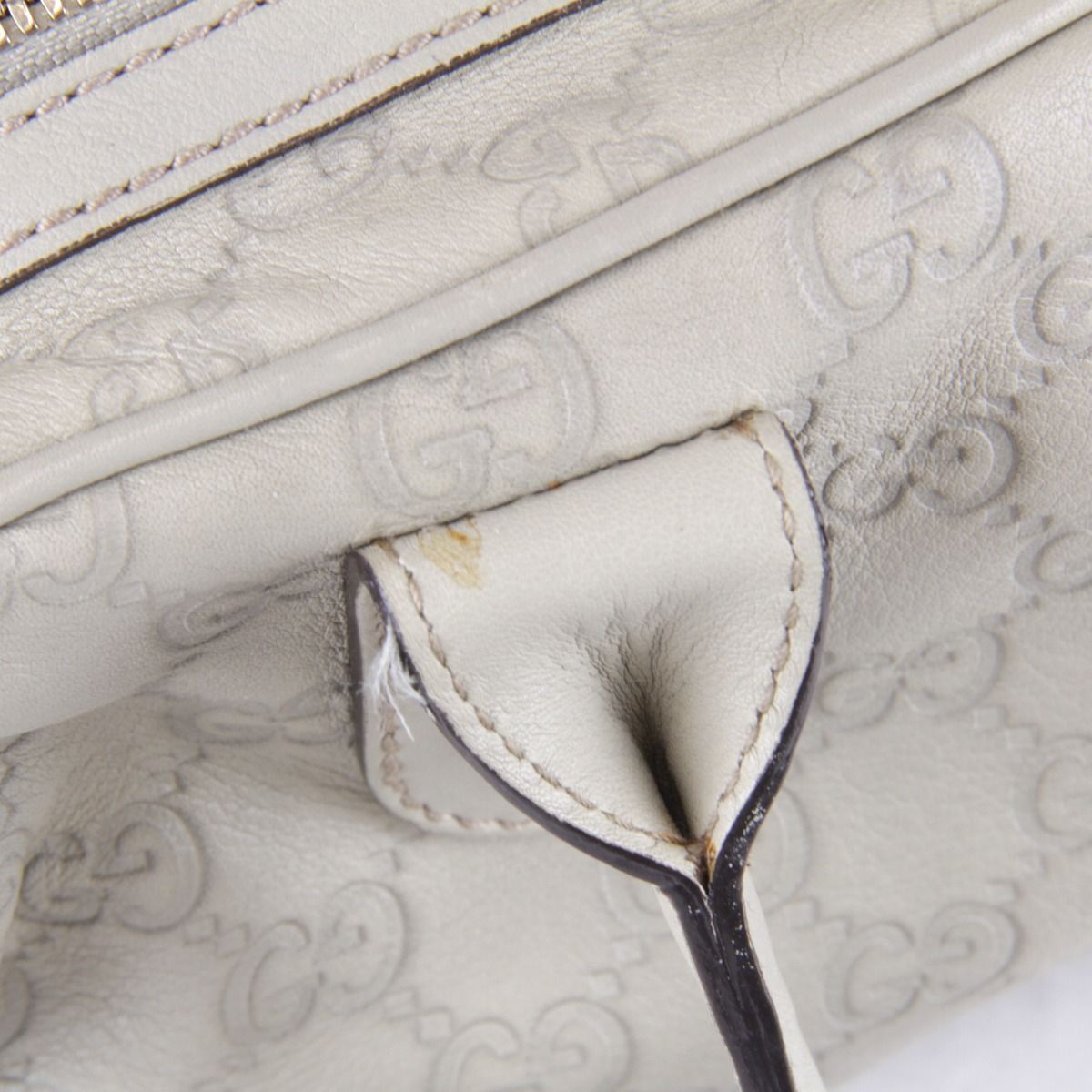 Gucci Guccissima Princy Handbag Leather Ivory — view 6