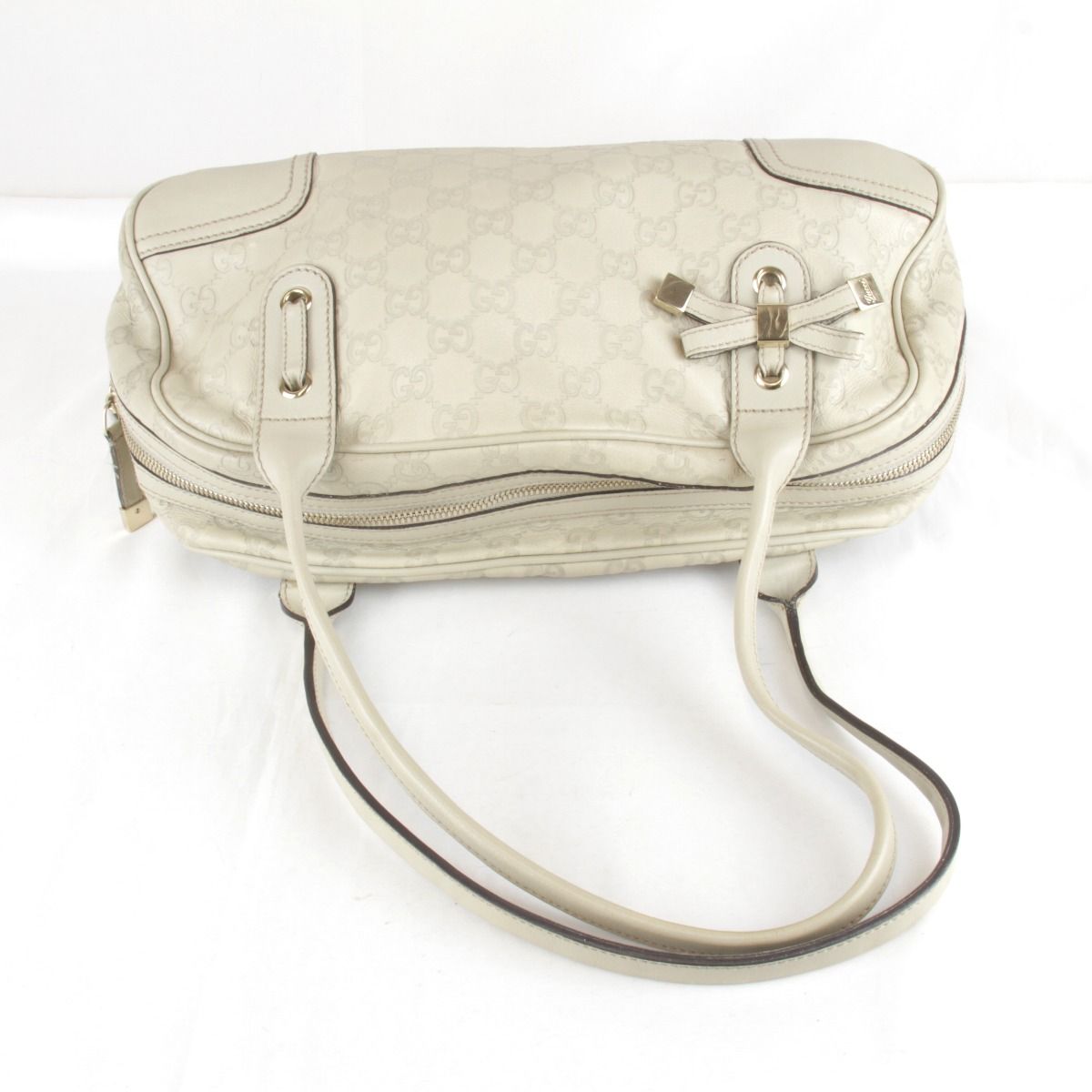 Gucci Guccissima Princy Handbag Leather Ivory — view 8