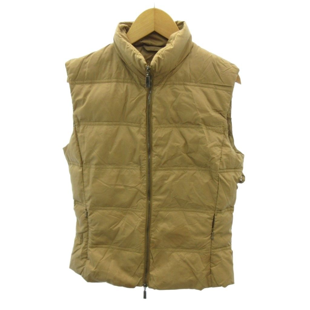 Moncler Brown Tag Down Vest Zip Up Nylon Short Length Camel 1