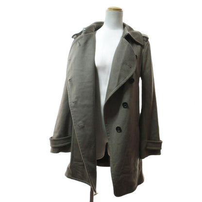 Celine Wool Asymmetric Trench Coat Belt Design Epaulette Brown 36 — view 3