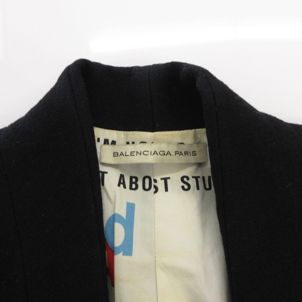 Balenciaga Melton Coat Black — view 6