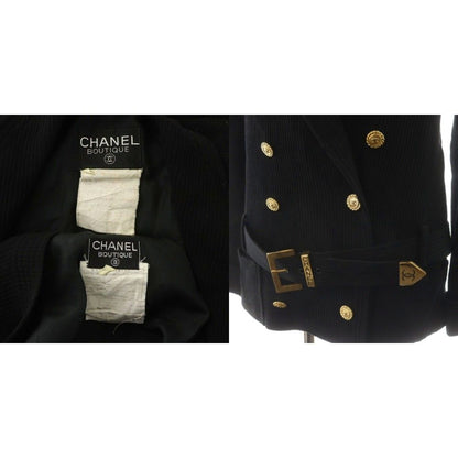 Chanel Vintage Set Double Tailored Jacket Pencil Skirt Knee-Length CC Logo Coco — view 7
