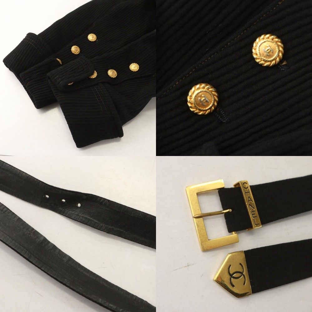 Chanel Vintage Set Double Tailored Jacket Pencil Skirt Knee-Length CC Logo Coco — view 8