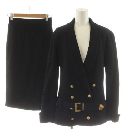 Chanel Vintage Set Double Tailored Jacket Pencil Skirt Knee-Length CC Logo Coco