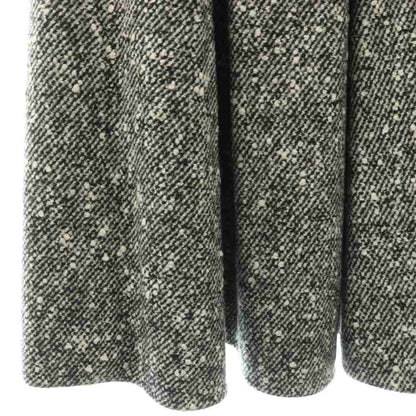 Dior Tweed Long Skirt Flared Wool with Belt Black Gray 38 — view 4