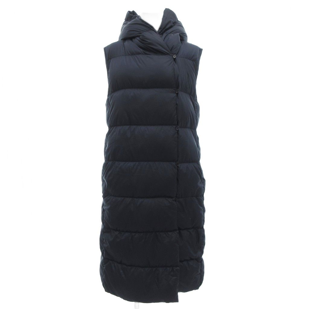 Max Mara the Cube Long Down Vest Gilet Sleeveless Coat Navy 36
