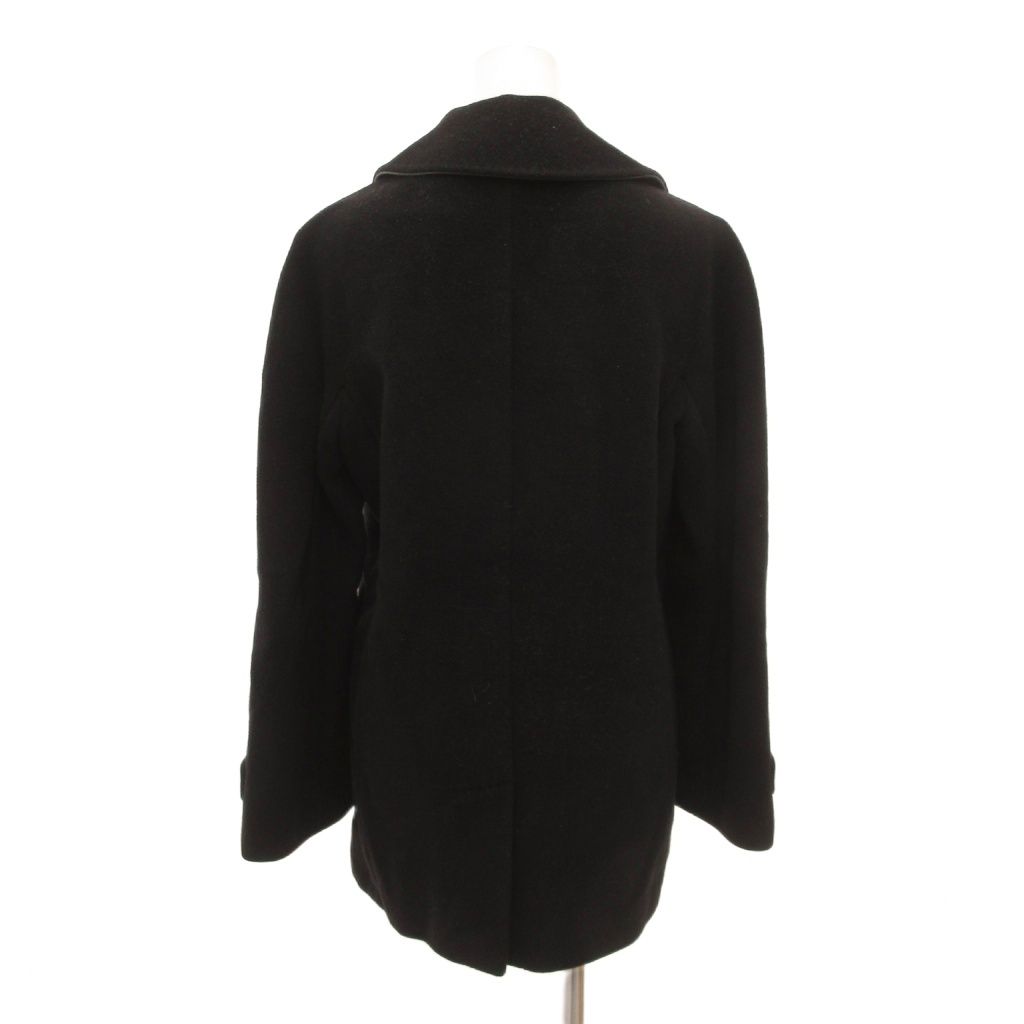 Max Mara Pea Coat Peacoat Melton Wool Cashmere Foil Black 36 — view 2