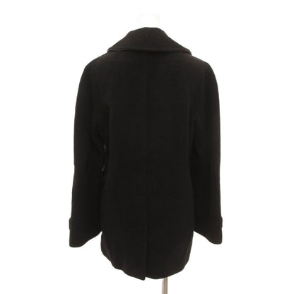 Max Mara Pea Coat Peacoat Melton Wool Cashmere Foil Black 36 — view 2