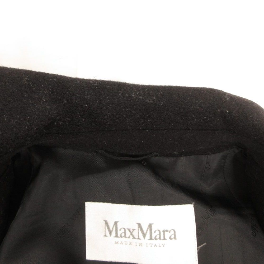 Max Mara Pea Coat Peacoat Melton Wool Cashmere Foil Black 36 — view 7
