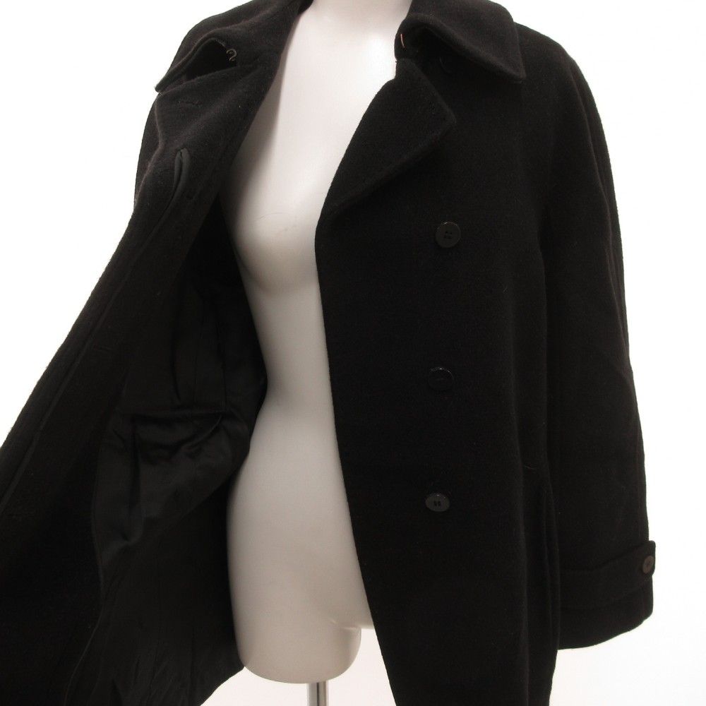 Max Mara Pea Coat Peacoat Melton Wool Cashmere Foil Black 36 — view 4