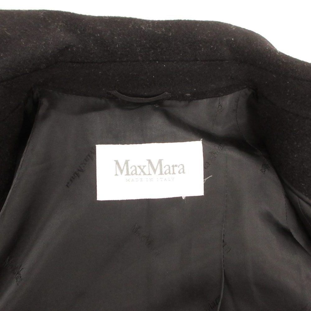 Max Mara Pea Coat Peacoat Melton Wool Cashmere Foil Black 36 — view 6