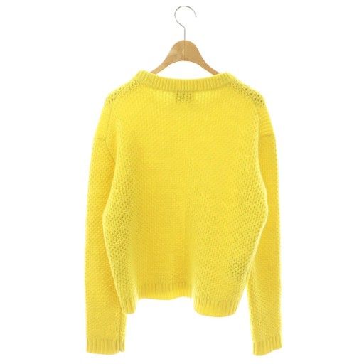 Prada Virgin Wool Cashmere Waffle Knit Sweater Yellow 38 — view 2