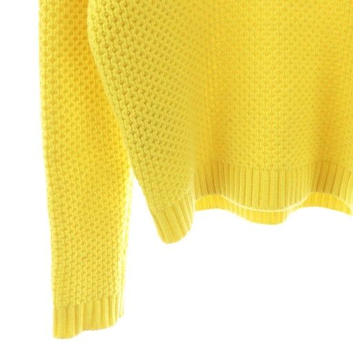 Prada Virgin Wool Cashmere Waffle Knit Sweater Yellow 38 — view 4