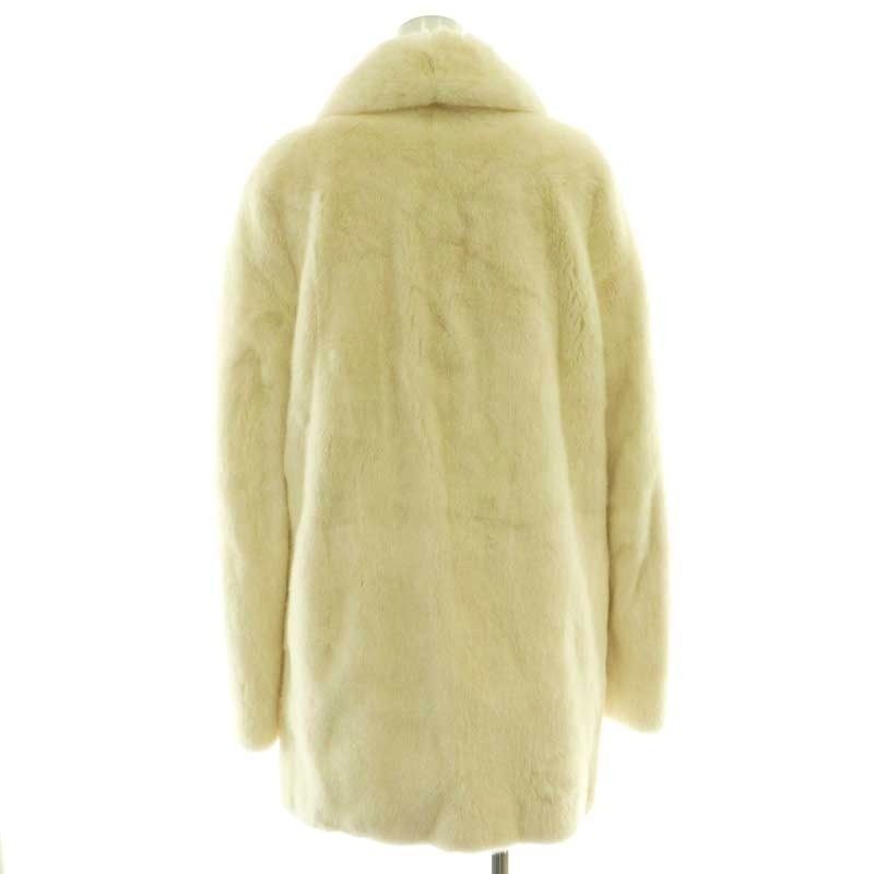 Saint Laurent Paris Mink Coat Outer Off White Black — view 2