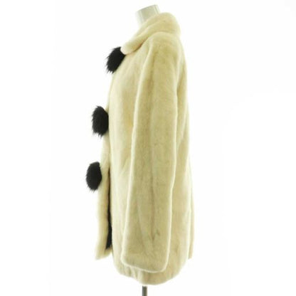 Saint Laurent Paris Mink Coat Outer Off White Black — view 3