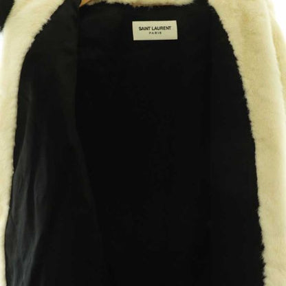 Saint Laurent Paris Mink Coat Outer Off White Black — view 4