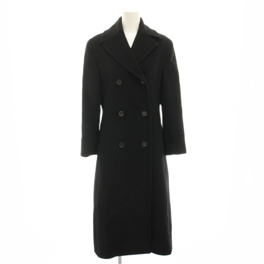 Celine Double Breasted Coat Long Cashmere Black 36