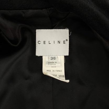 Celine Double Breasted Coat Long Cashmere Black 36 — view 5