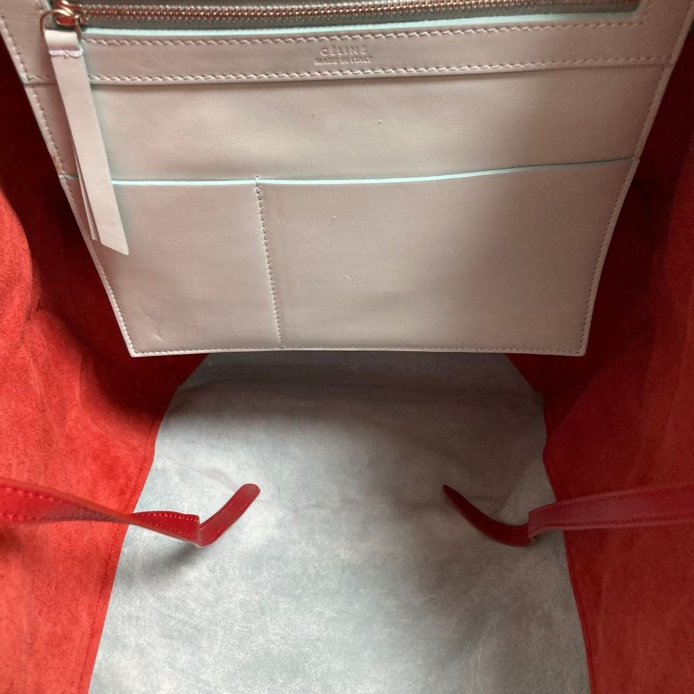 Celine Phoebe Philo Era Horizontal Cabas Tote Bag Light Blue Red — view 8