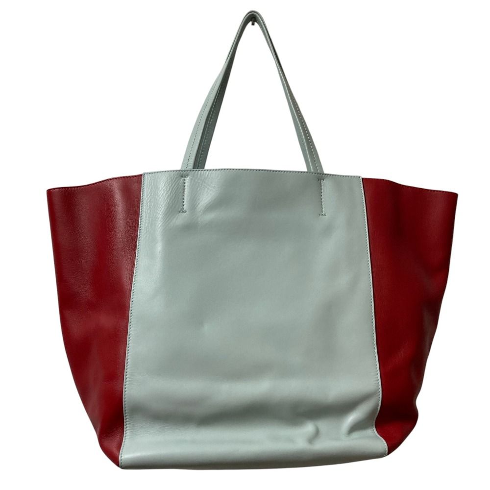 Celine Phoebe Philo Era Horizontal Cabas Tote Bag Light Blue Red — view 3