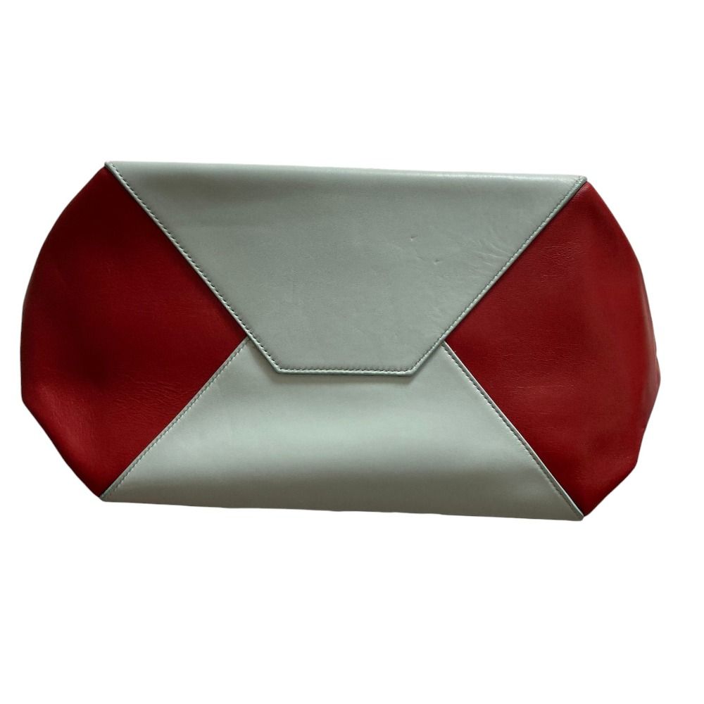 Celine Phoebe Philo Era Horizontal Cabas Tote Bag Light Blue Red — view 6