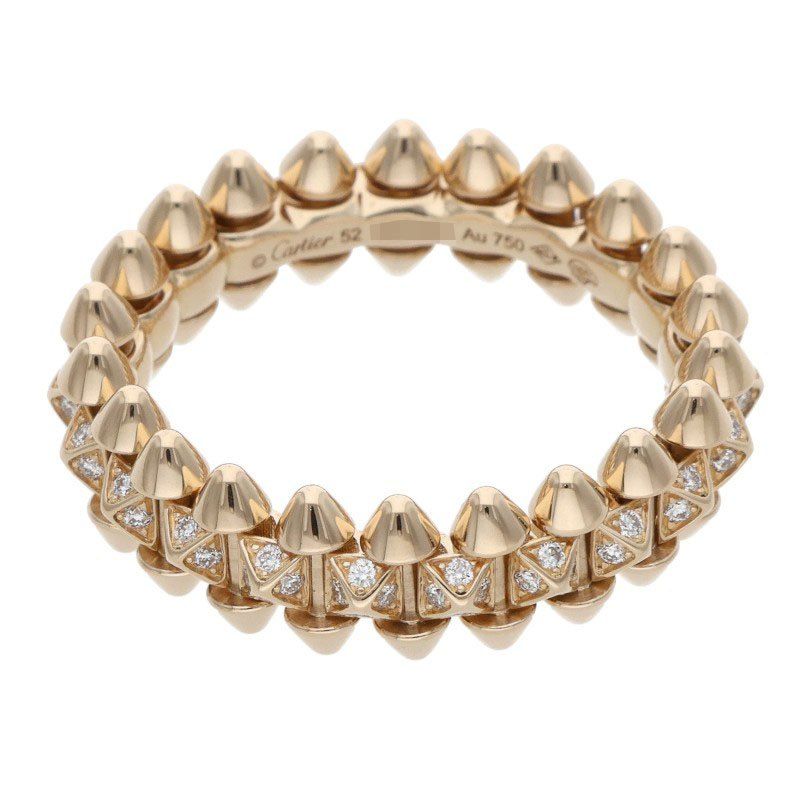 Cartier Clash Small Pave Diamond Crush 18k Pink Gold Ring