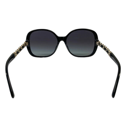 Chanel Chain Motif Temple Sunglasses Black Eyewear — view 3
