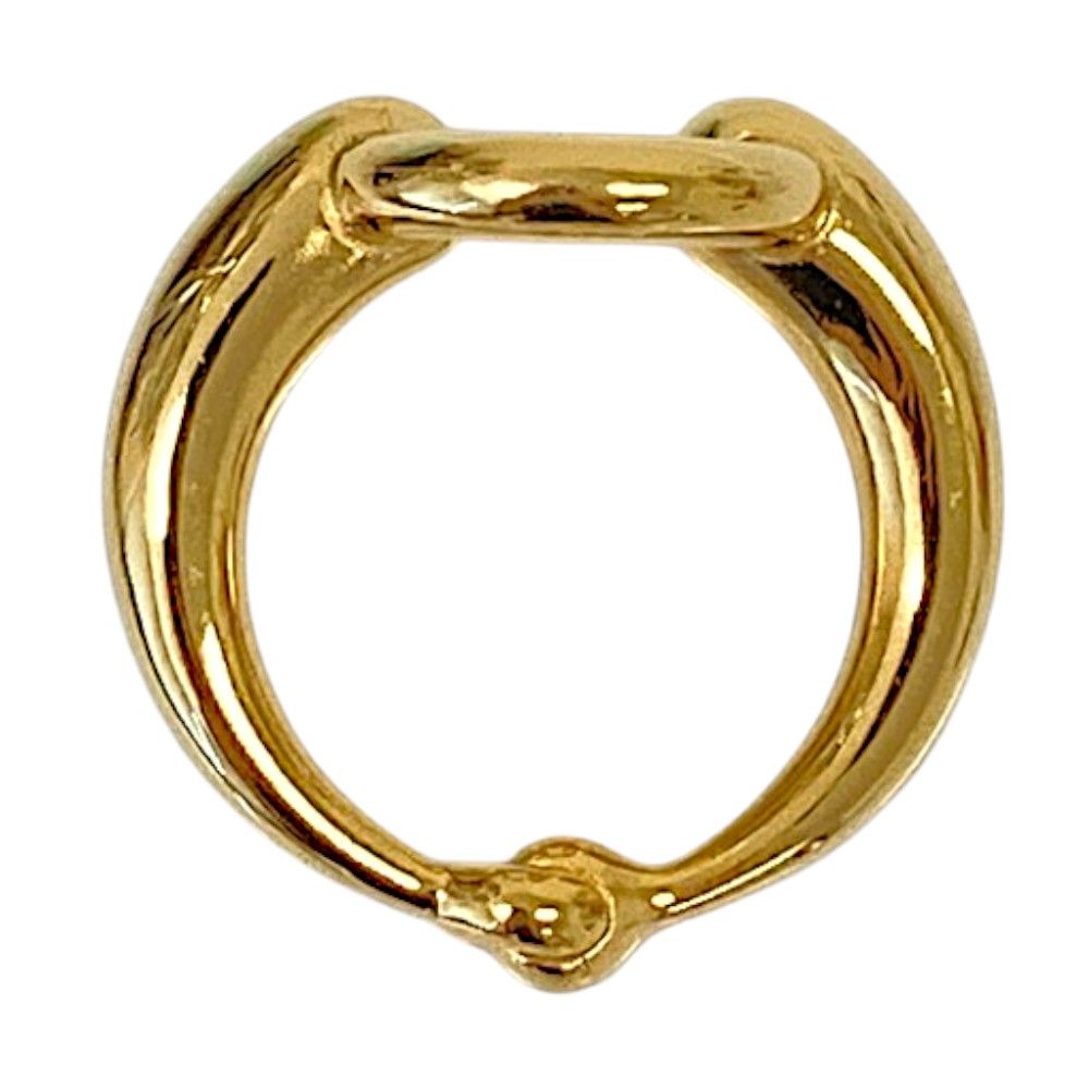 Hermes Horsebit Design Scarf Ring Gold Colored — view 6