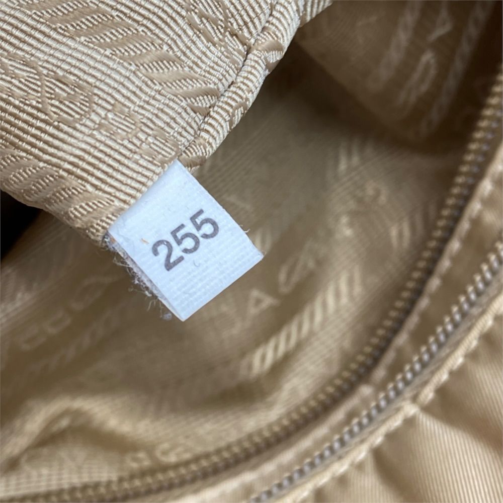 Prada Re-Nylon Tote Shoulder Bag 2-Way Triangular Nylon Leather Beige — view 8